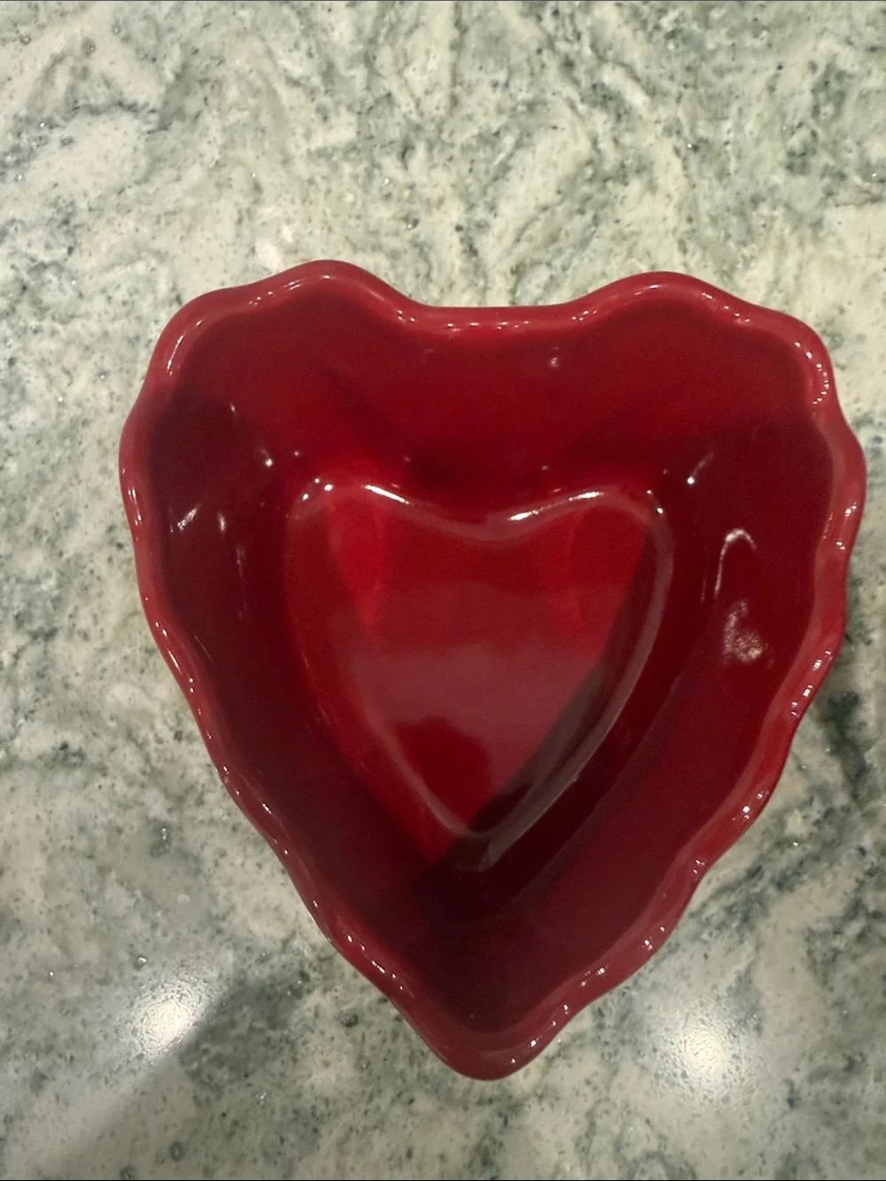 Williams Sonoma Set of 2 Heart-Shaped Red Ceramic Bowls